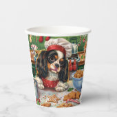 Cavalier King Charles Spaniel Bakken Kerstmis Papieren Bekers (Voorkant)