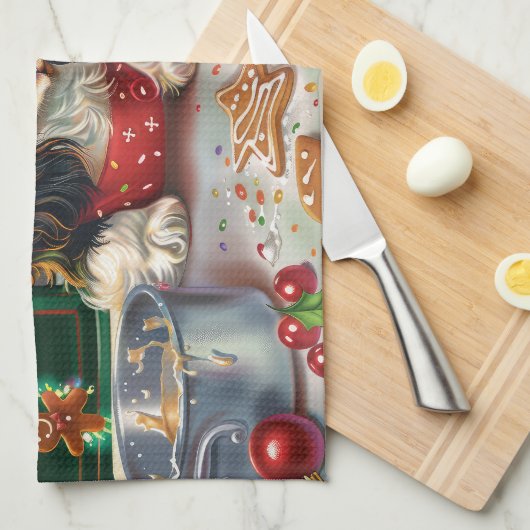 Cavalier King Charles Spaniel Bakken Kerstmis Theedoek (Quarter Fold)