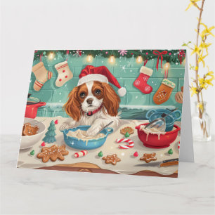 Cavalier King Charles Spaniel bakt Kerstmis Kaart