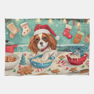 Cavalier King Charles Spaniel bakt Kerstmis Theedoek