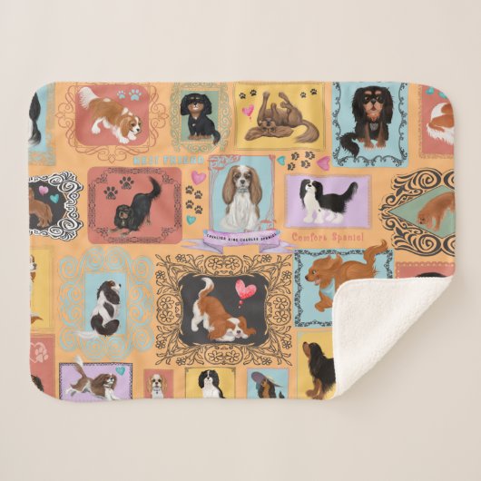 Cavalier King Charles Spaniel Blanket Sherpa Deken (Voorkant (horizontaal))