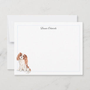 Cavalier King Charles Spaniel Blauwe Rand Notitiekaartje