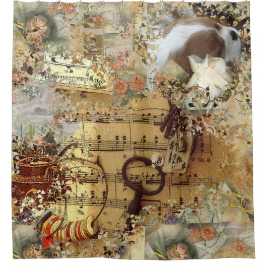 Cavalier King Charles Spaniel, Blenheim Douchegordijn (Voorkant)