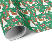 Cavalier King Charles Spaniel Blenheim Kerstmis Cadeaupapier (Rol Hoek)