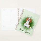 Cavalier King Charles Spaniel Blenheim sur fond ve (Devant avec enveloppe)