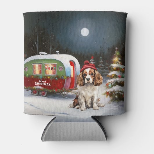Cavalier King Charles Spaniel Caravan Kerstmis Blikjeskoeler (Voorkant)