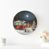 Cavalier King Charles Spaniel Caravan Kerstmis Grote Klok (Huis)