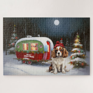 Cavalier King Charles Spaniel Caravan Kerstmis Legpuzzel