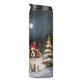 Cavalier King Charles Spaniel Caravan Kerstmis Thermosbeker (Geroteerd rechts)