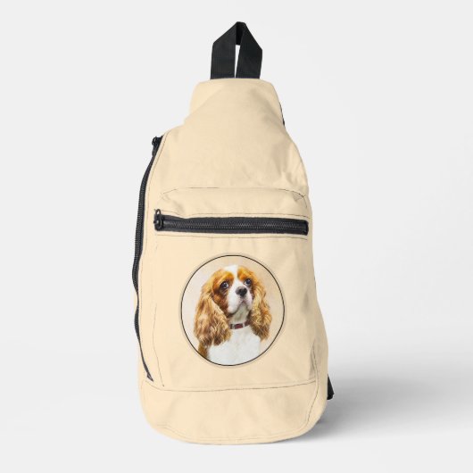 Cavalier King Charles Spaniel Cav Dog Art Painting Sling Bag (Voorkant)