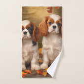 Cavalier King Charles Spaniel Chiot Citrouille d'a (Serviette à main)