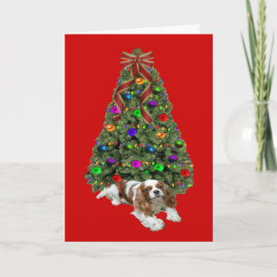 Cavalier King Charles Spaniel Christmas Kaart Tree