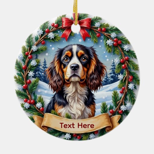 Cavalier King Charles Spaniel Christmas Keramisch Ornament (Achterkant)