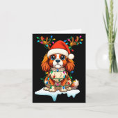 Cavalier King Charles Spaniel Christmas Reindeer P Kaart (Voorkant)