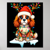 Cavalier King Charles Spaniel Christmas Reindeer P Poster (Voorkant)