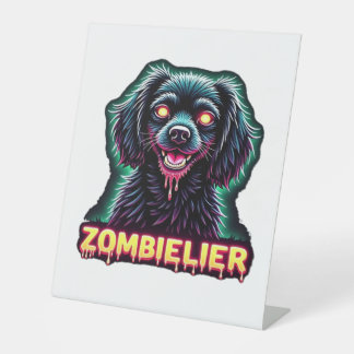 Cavalier King Charles Spaniel CKCS Zombie Dog Hall Reclamebord Met Voetstuk