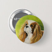 "Cavalier King Charles Spaniel" Dog Art Button (Voorkant /achterkant)