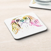 Cavalier King Charles Spaniel Dog Art Painting Bier Onderzetter (Linkerzijde)