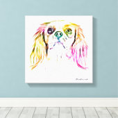 Cavalier King Charles Spaniel Dog Art Painting Canvas Afdruk (Insitu (Houten vloer))