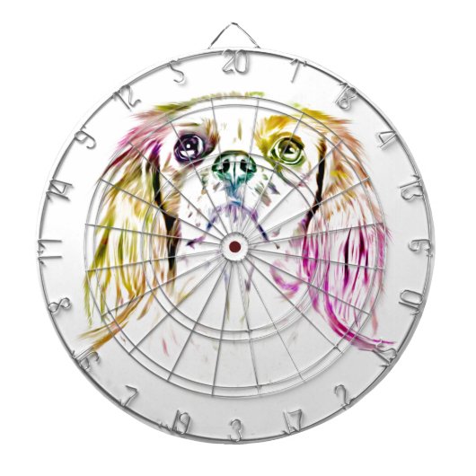 Cavalier King Charles Spaniel Dog Art Painting Dartbord (Voorkant)