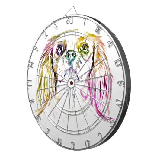 Cavalier King Charles Spaniel Dog Art Painting Dartbord (Voorkant Rechts)