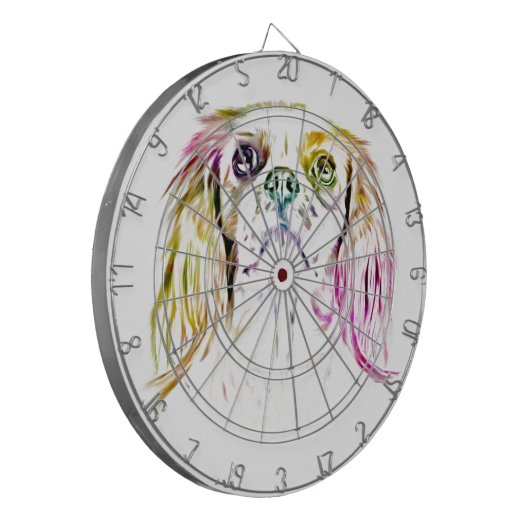 Cavalier King Charles Spaniel Dog Art Painting Dartbord (Voorkant Links)