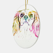Cavalier King Charles Spaniel Dog Art Painting Keramisch Ornament (Links)