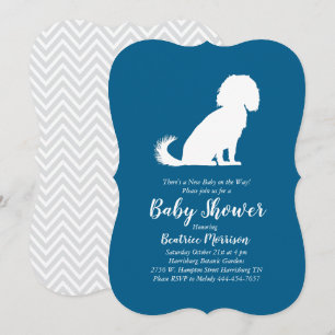 Cavalier King Charles Spaniel Dog Baby shower Boy Kaart