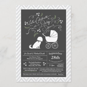 Cavalier King Charles Spaniel Dog Baby shower Kaart