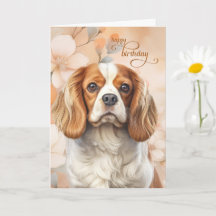 Cavalier King Charles Spaniel Dog Blossom Birthday