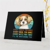 Cavalier King Charles Spaniel Dog Kaart (Gele Bloem)
