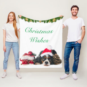 Cavalier King Charles Spaniel Dog Kerstmis Fleece Deken