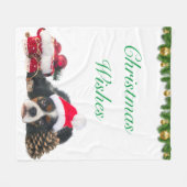 Cavalier King Charles Spaniel Dog Kerstmis Fleece Deken (Voorkant (Horizontaal))