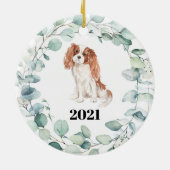 Cavalier King Charles Spaniel Dog Kerstmis Keramisch Ornament (Achterkant)