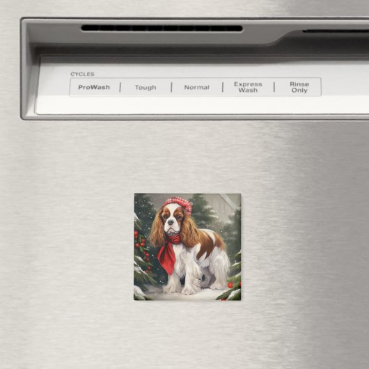 Cavalier King Charles Spaniel Dog Kerstmis Magneet (Insitu (Vaatwasser))