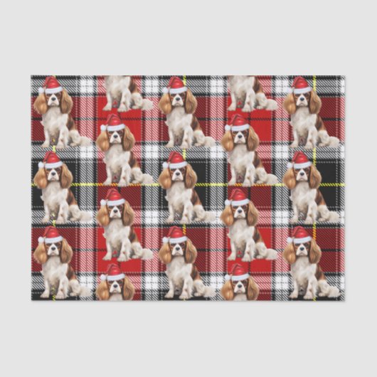 Cavalier King Charles Spaniel Dog Kerstmis Tissuepapier (Voorkant)