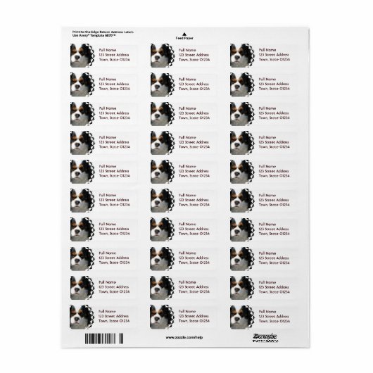 Cavalier King Charles Spaniel Dog Mailing Label (Full Sheet)