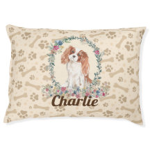 Cavalier King Charles Spaniel Dog Paw Print Bone