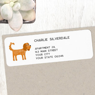 Cavalier King Charles Spaniel Dog Return Address Etiket
