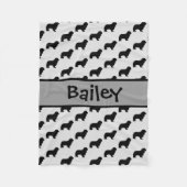 Cavalier King Charles Spaniel Dog Silhouette Fleece Deken (Voorkant)