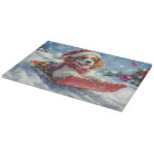 Cavalier King Charles Spaniel Dog Sledge Kerstmis Snijplank (Hoek)