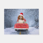 Cavalier King Charles Spaniel Dog Snow kerst Deurmat (Voorkant)