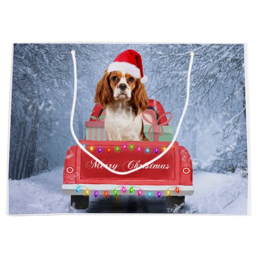 Cavalier King Charles Spaniel Dog Snow kerst Groot Cadeauzakje