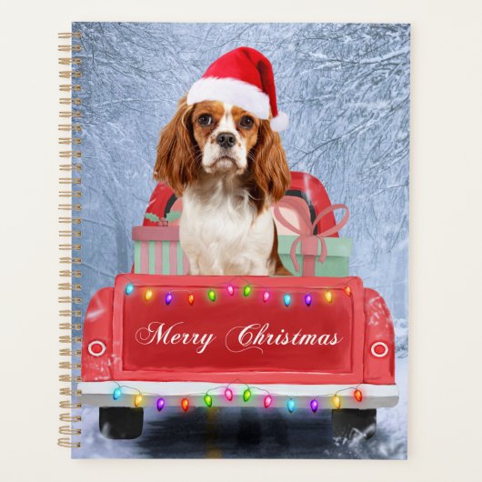 Cavalier King Charles Spaniel Dog Snow kerst Planner (Voorkant)