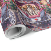 Cavalier King Charles Spaniel Dog Valentine's Day Cadeaupapier (Rol Hoek)