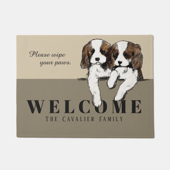 Cavalier King Charles Spaniel Doormat Deurmat (Voorkant)