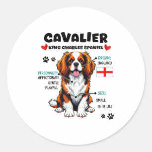 Cavalier King Charles Spaniel eigenaar Funny Dog L Ronde Sticker