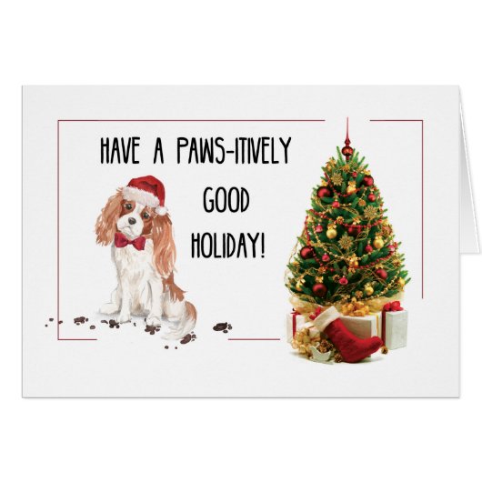 Cavalier King Charles Spaniel Funny Christmas Chie (Devant horizontal)