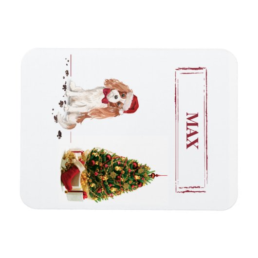Cavalier King Charles Spaniel Funny Kersthond Magneet (Horizontaal)