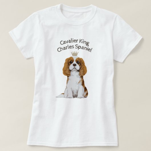 Cavalier King Charles Spaniel geïllustreerd T-Shir T-shirt (Design voorkant)